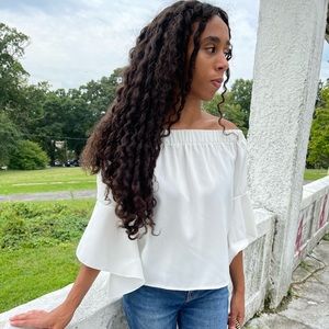 Flowy off the shoulder polyester top